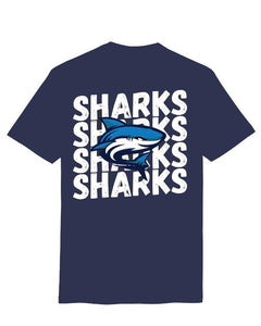 Navy Sharks Short Sleeve Shirt