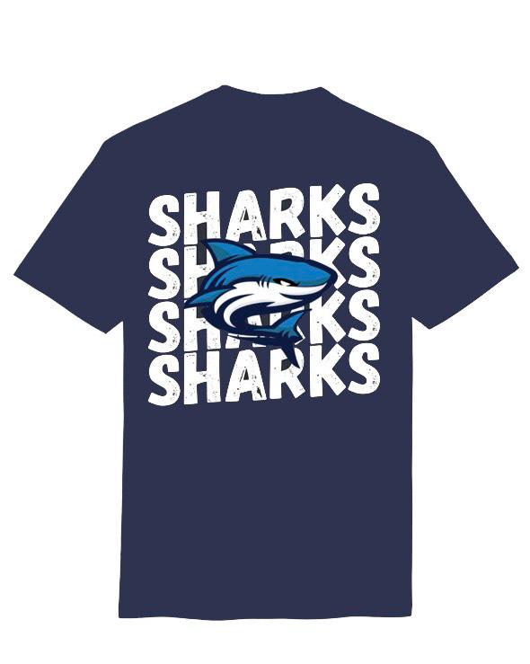 Navy Sharks Short Sleeve Shirt
