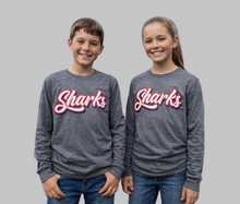 Load image into Gallery viewer, Gray Long Sleeve Sharks Shirt
